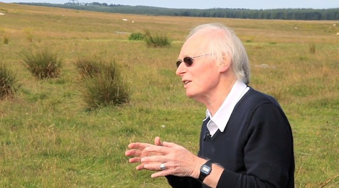Professor Alan Watson on the moorland at Haverah Park, near Leeds