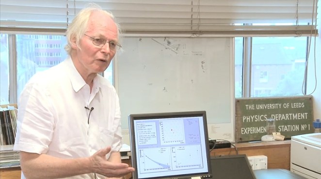 Alan Watson describing data on a screen