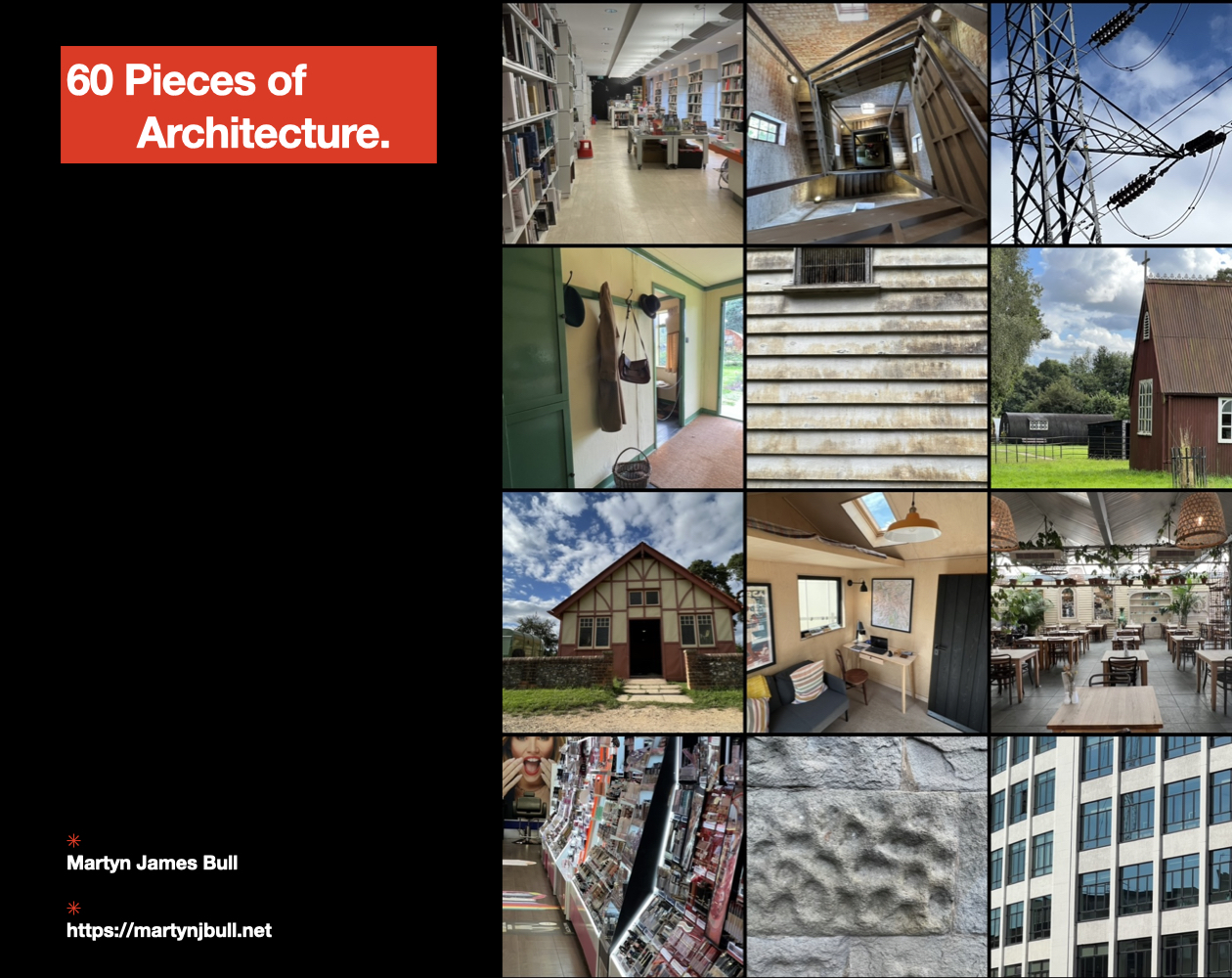 A grid of 12 different photos, indoors and outdoors, with architectural features