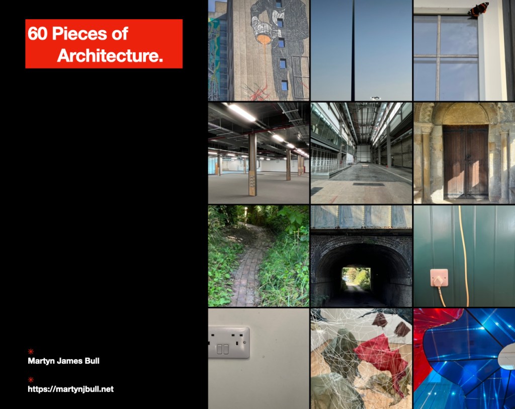 A grid of 12 different photos, indoors and outdoors, with architectural features