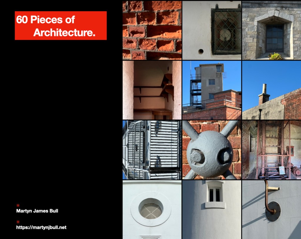A grid of 12 different photos, indoors and outdoors, with architectural features